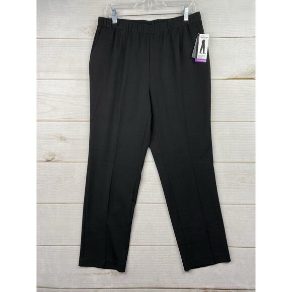 NWT Allison Daley Womens Size 14 Pants Straight Leg Pull On Black Pockets - Picture 1 of 9